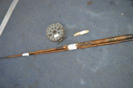 Vintage Cane Fishing Rod plus Fly Reel and a Pen K