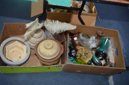 Two Boxes of Pottery and Glassware