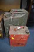 National Benzol Mixture Petrol Can plus a Jerry Can