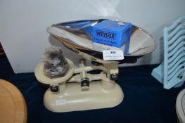 Vintage Weylux Style Kitchen Scales and Weights