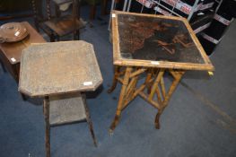 Two Victorian Bamboo Occasional Tables (one with b