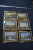Six Gilt Framed Prints
