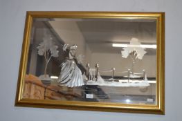 Decorative Cut Glass Beveled Edge Mirror