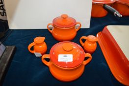 Le Creuset Enameled Lidded Soup Bowls and Cruet Se