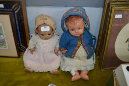 Two Vintage Distressed Dolls