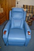 Blue Leather Electric Recliner