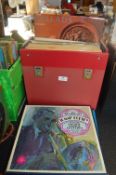 Record Case Containing Vintage LP Records, plus Tw