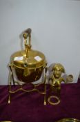 Brass Spirit Kettle and an Ethnic Figure