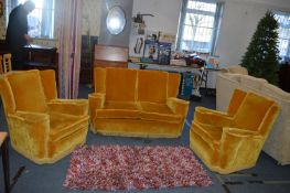Vintage Three Piece Suite in Mustards Comprising T