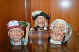 Three Small Royal Doulton Character Jugs: Lumberja
