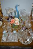 Large Quantity of Brassware, Cut Crystal Vases, et
