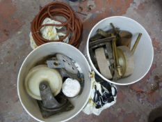 Large Trolley Casters, Small Quantity of Scrap Bra