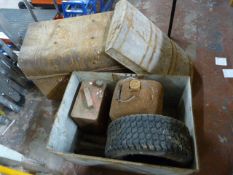Two Vintage Trunks, Petrol Can, etc.