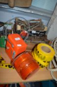 Hazard lamp and Caution Tape