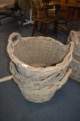 Three Wicker Log Baskets