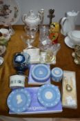 Wedgwood Blue & White Jasper Ware, Glassware, Deco