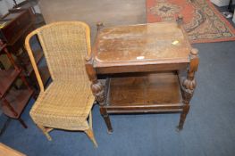 Oak Tea Trolley and a Cane Chain