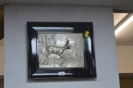 Framed Metal Effect Stag Picture