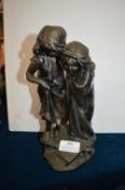 Spelter Figure of Two Children