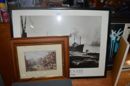 Framed Picture of the Thames plus Two Others.