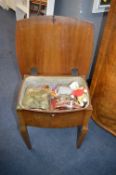 Retro Sewing Box and Contents