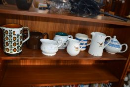 Pottery Jugs by Spode, Boch, etc.