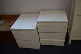 Two White Painted Bedside Cabinets