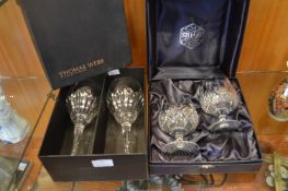 Pair of Thomas Webb Lead Crystal Wine Glasses and
