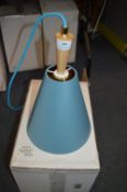 *Blue Pendant Lamp with Wooden Detail