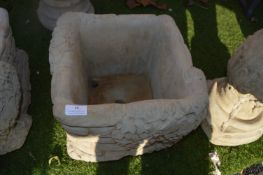 Square Garden Planter with Wall & Ivy Design