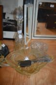Glass Decanter, Fruit Bowl, etc.