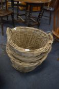 Three Wicker Log Baskets
