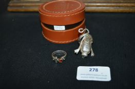 Two Silver Rings Including One Unmarked with Anima