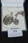 Two 925 Sterling Silver Lockets and Chains