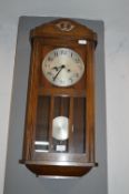 1930's Oak Cased Pendulum Wall Clock