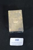 Hallmarked Sterling Silver Matchbox Cover