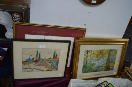 Framed Embroidery and Prints