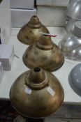 Three Retro Finish Metal Light Shades