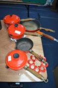 Vintage Enameled Cast Iron Pans by Slater etc.