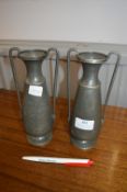 Pair of Arts & Crafts Pewter Vases