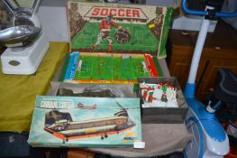 Hockey Game, Helicopter Model Kit, and Lego