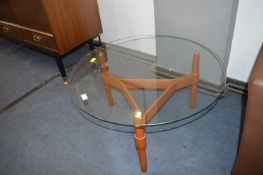 Retro Bentwood Glass Topped Coffee Table