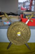Brass Shield and Swords Decorative Wall Plaque