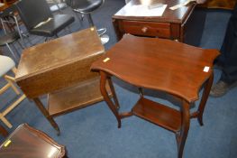 Mahogany Occasional Table and an Oak Tea Trolley