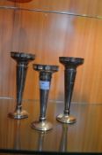 Three EPNS Vases