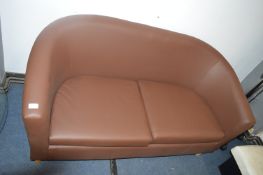 Brown Vinyl Two Seat Sofa