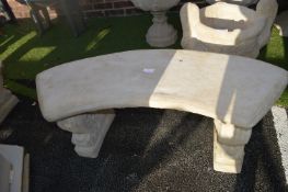 Semicircular Garden Seat with Classical Supports