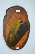 Carved Wood Painted Woodpecker Wall Art