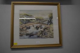 Signed & Framed Watercolour by J. Armstrong