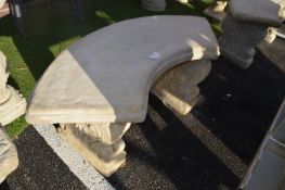 Semicircular Garden Seat with Classical Supports